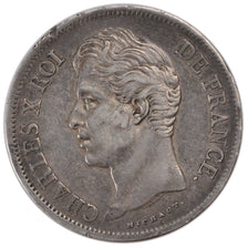 Coin, France, Charles X, 5 Francs, 1829, Rouen, EF(40-45), Silver, KM:728.2