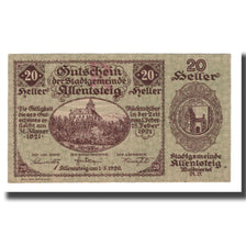 Banknote, Austria, Allentsteig, 20 Heller, Blason 1, 1920, 1920-05-01