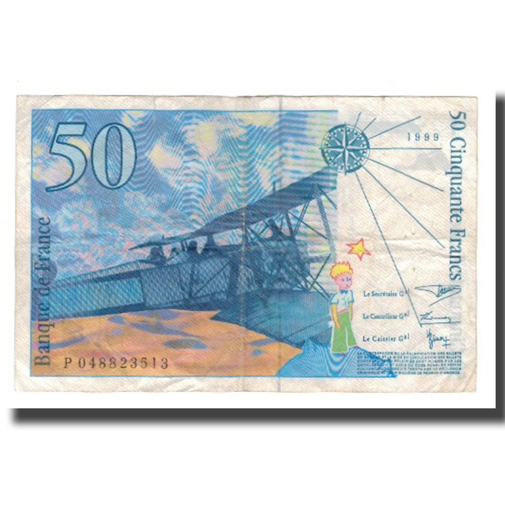 Frankrijk, 50 Francs, St Exupéry, 1999, TB, Fayette:73.05, KM:157Ad