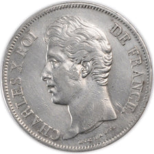 Moneta, Francja, Charles X, 5 Francs, 1830, Rouen, AU(50-53), Srebro, KM:728.2