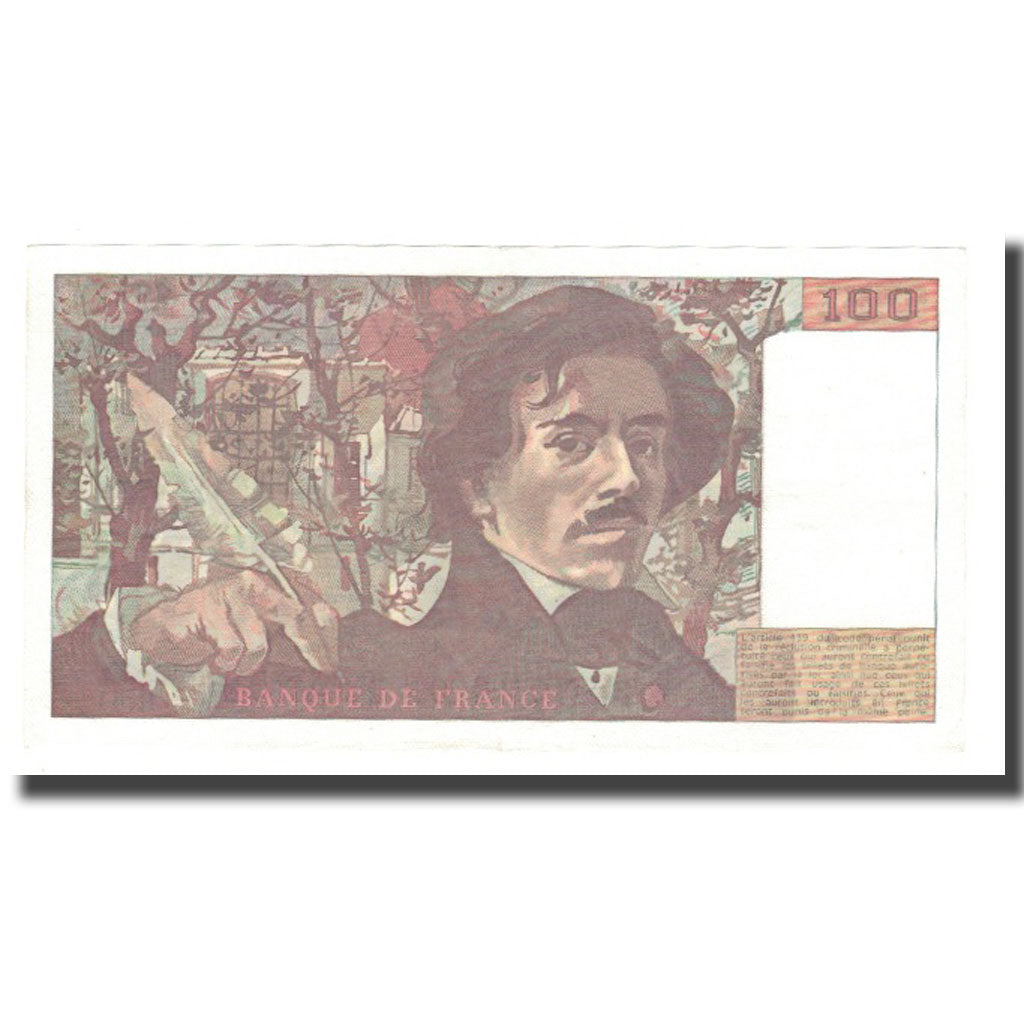 França, 100 Francs, Delacroix, 1980, EF(40-45), Fayette:69.04b, KM:154b