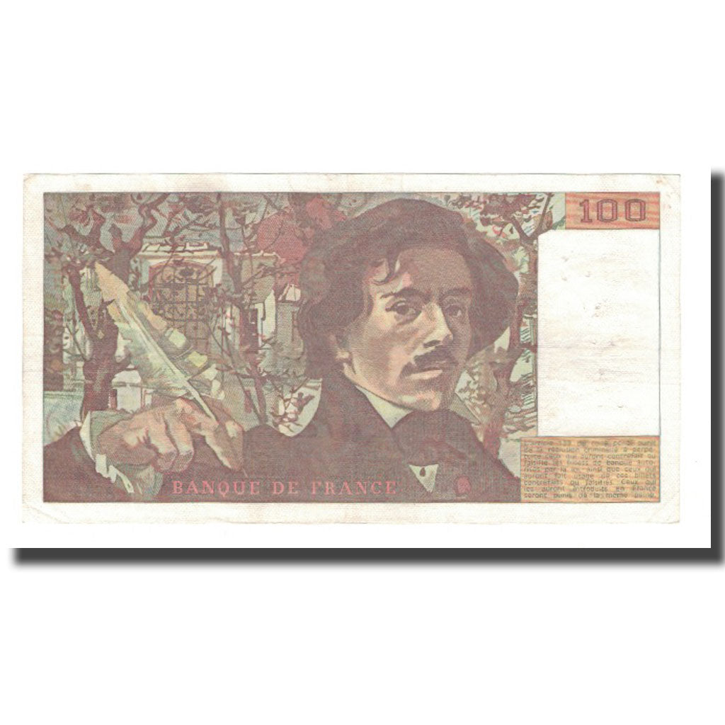France, 100 Francs, Delacroix, 1981, EF(40-45), Fayette:69.05, KM:154b