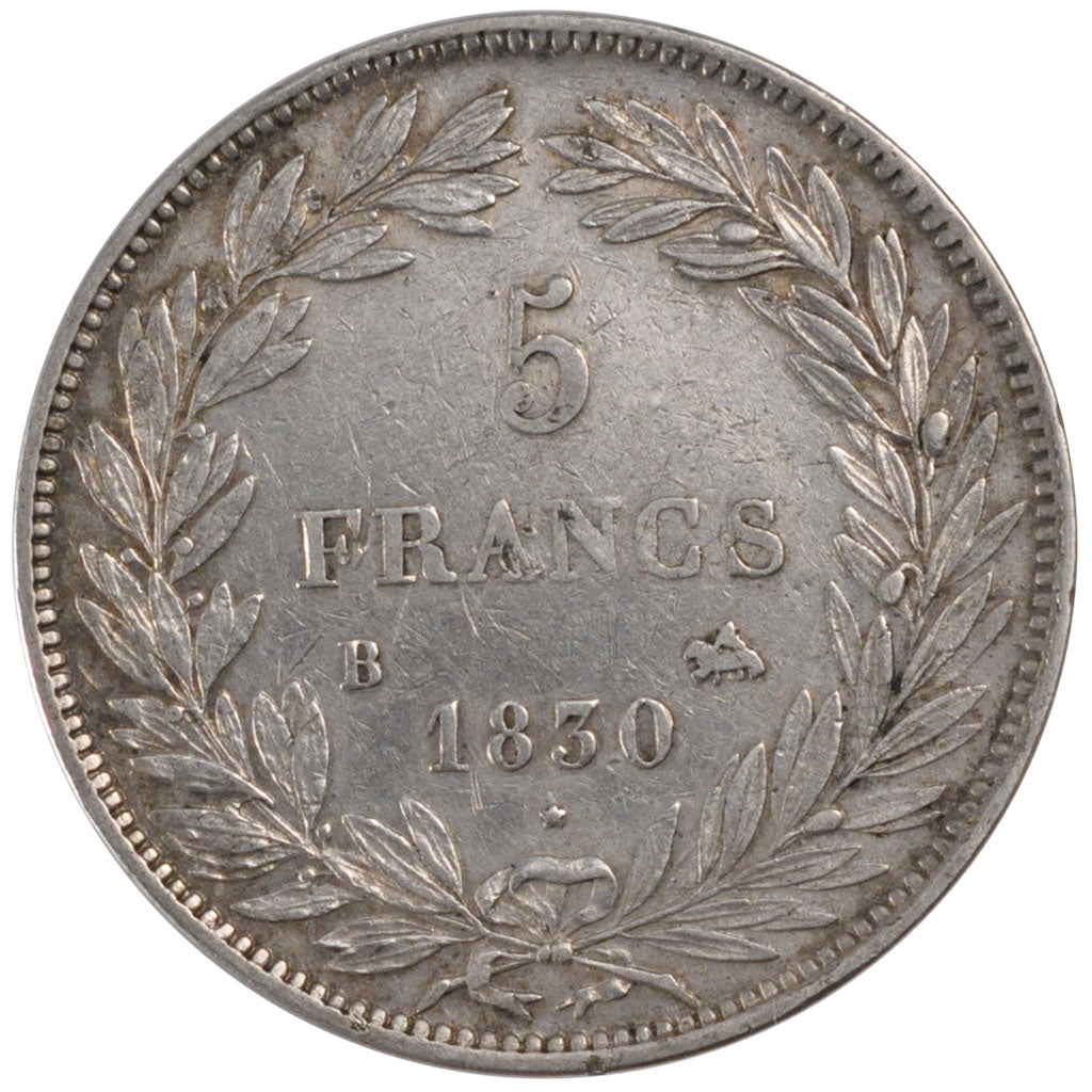 Coin, France, Louis-Philippe, 5 Francs, 1830, Rouen, EF(40-45), Silver