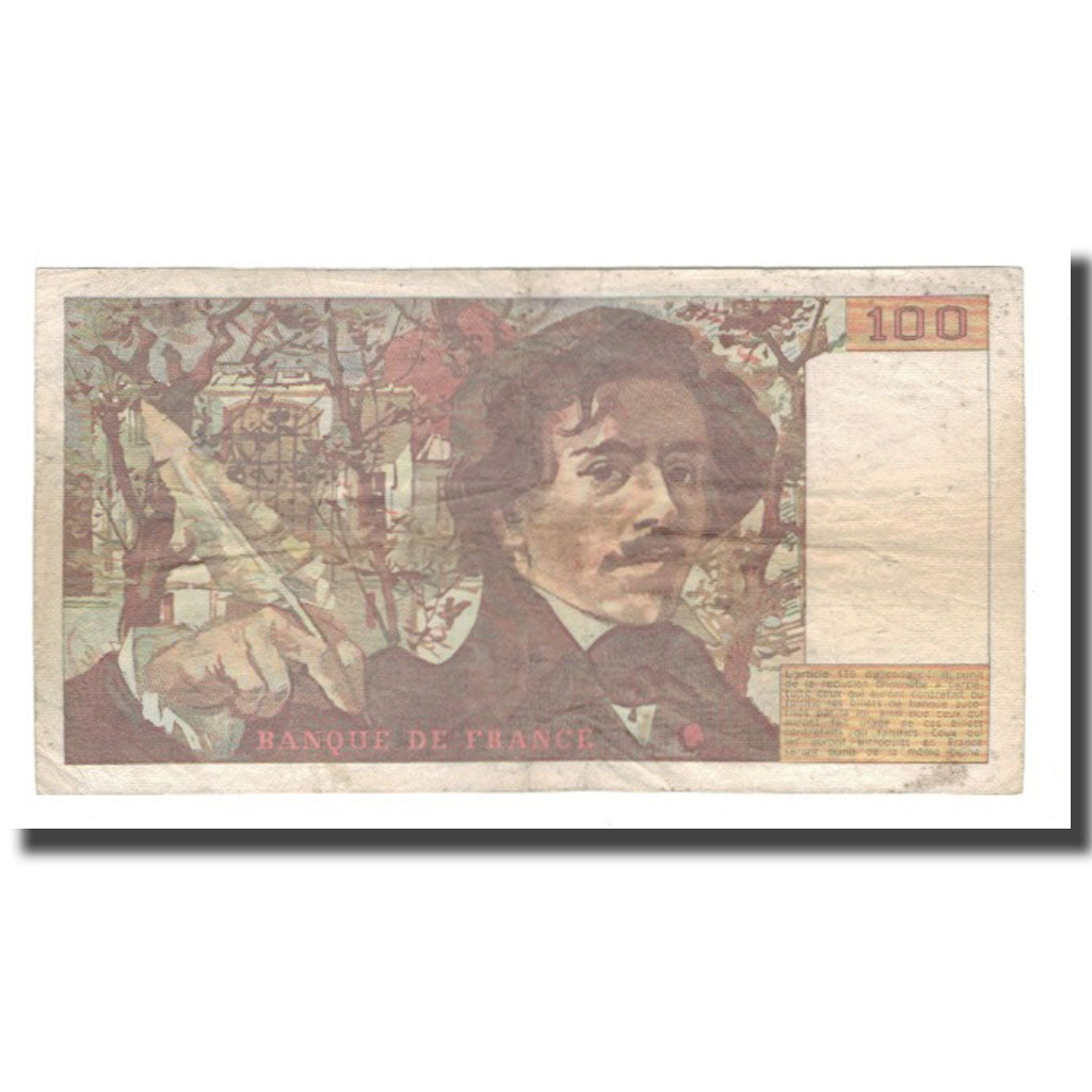 Francia, 100 Francs, Delacroix, 1988, BB, Fayette:69.12, KM:154d