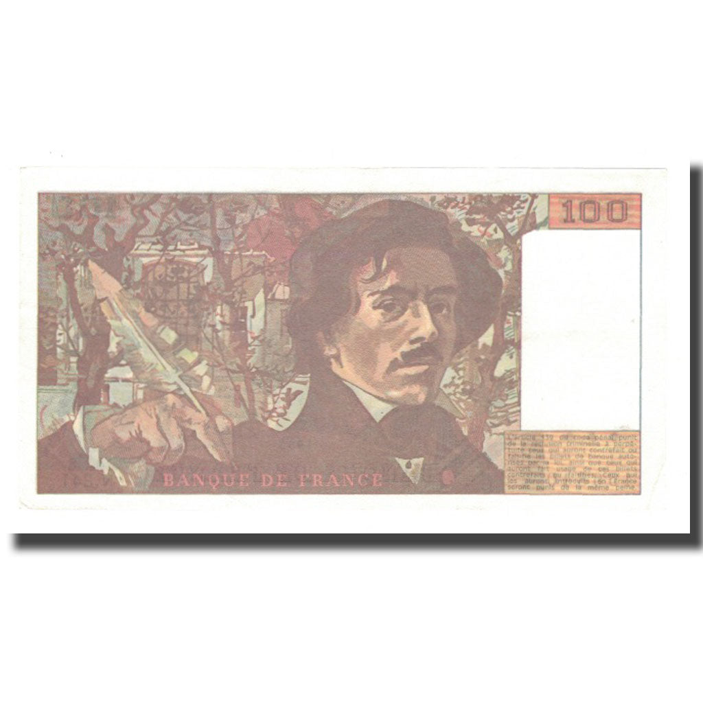 França, 100 Francs, Delacroix, 1993, EF(40-45), Fayette:69bis.08, KM:154g
