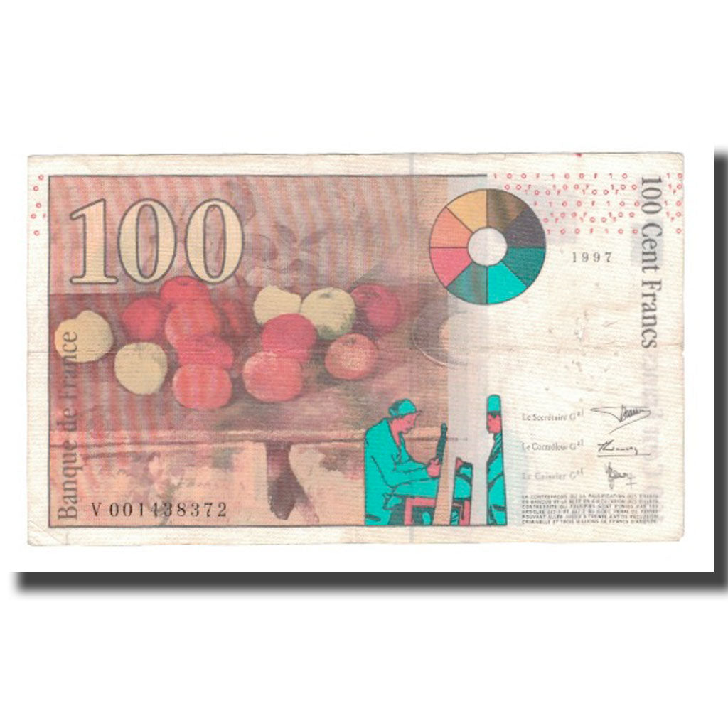 France, 100 Francs, Cézanne, 1997, EF(40-45), Fayette:74.01, KM:158a