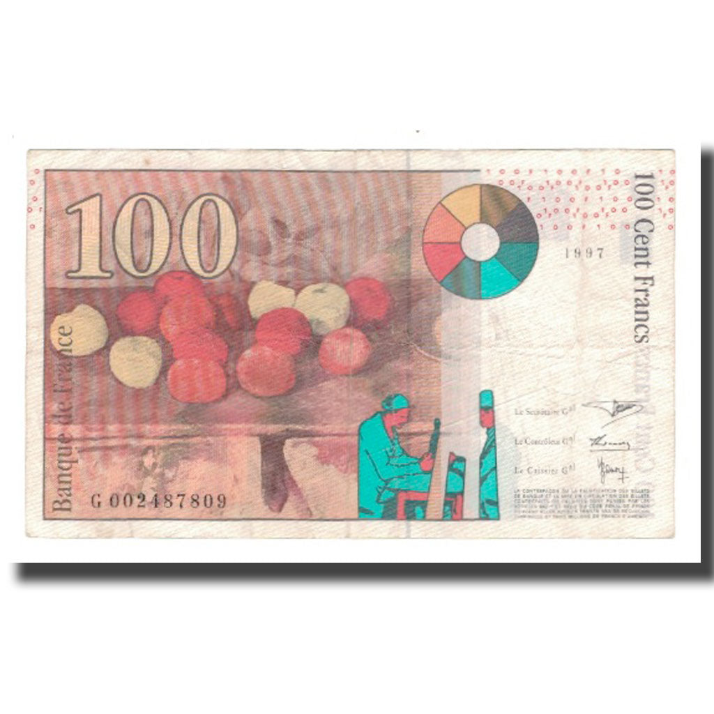 France, 100 Francs, Cézanne, 1997, EF(40-45), Fayette:74.01, KM:158a