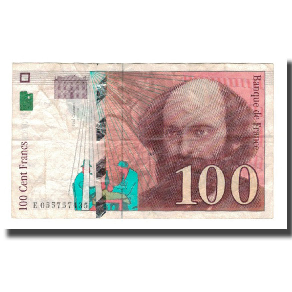 France, 100 Francs, Cézanne, 1998, EF(40-45), Fayette:74.02, KM:158a