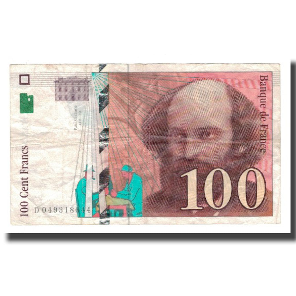 France, 100 Francs, Cézanne, 1998, EF(40-45), Fayette:74.02, KM:158a