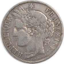 FRANCE, Cérès, 5 Francs, 1871, Bordeaux, KM #818.2, VF(30-35), Silver, Gadoury #
