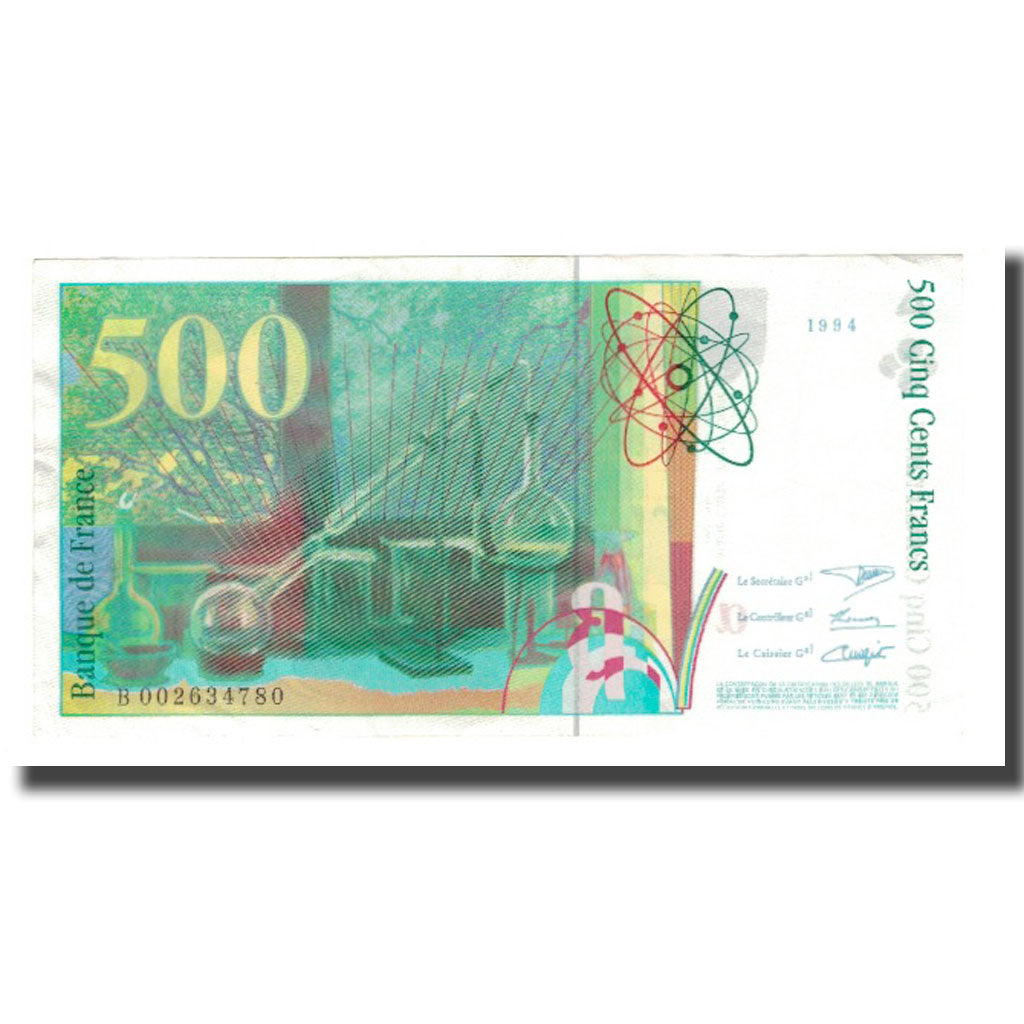 Francja, 500 Francs, Pierre et Marie Curie, 1994, EF(40-45), Fayette:76.01