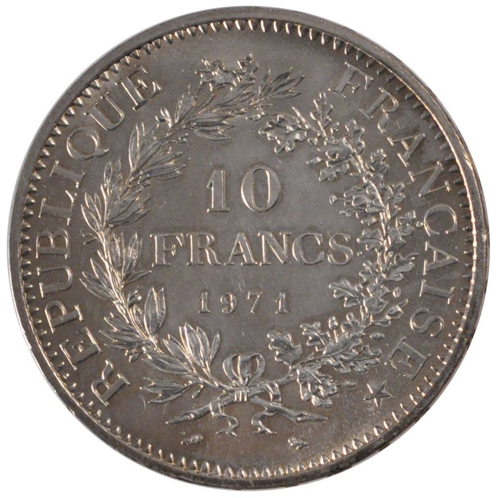 FRANCE, Hercule, 10 Francs, 1971, Paris, KM #932, MS(60-62), Silver, 37,...
