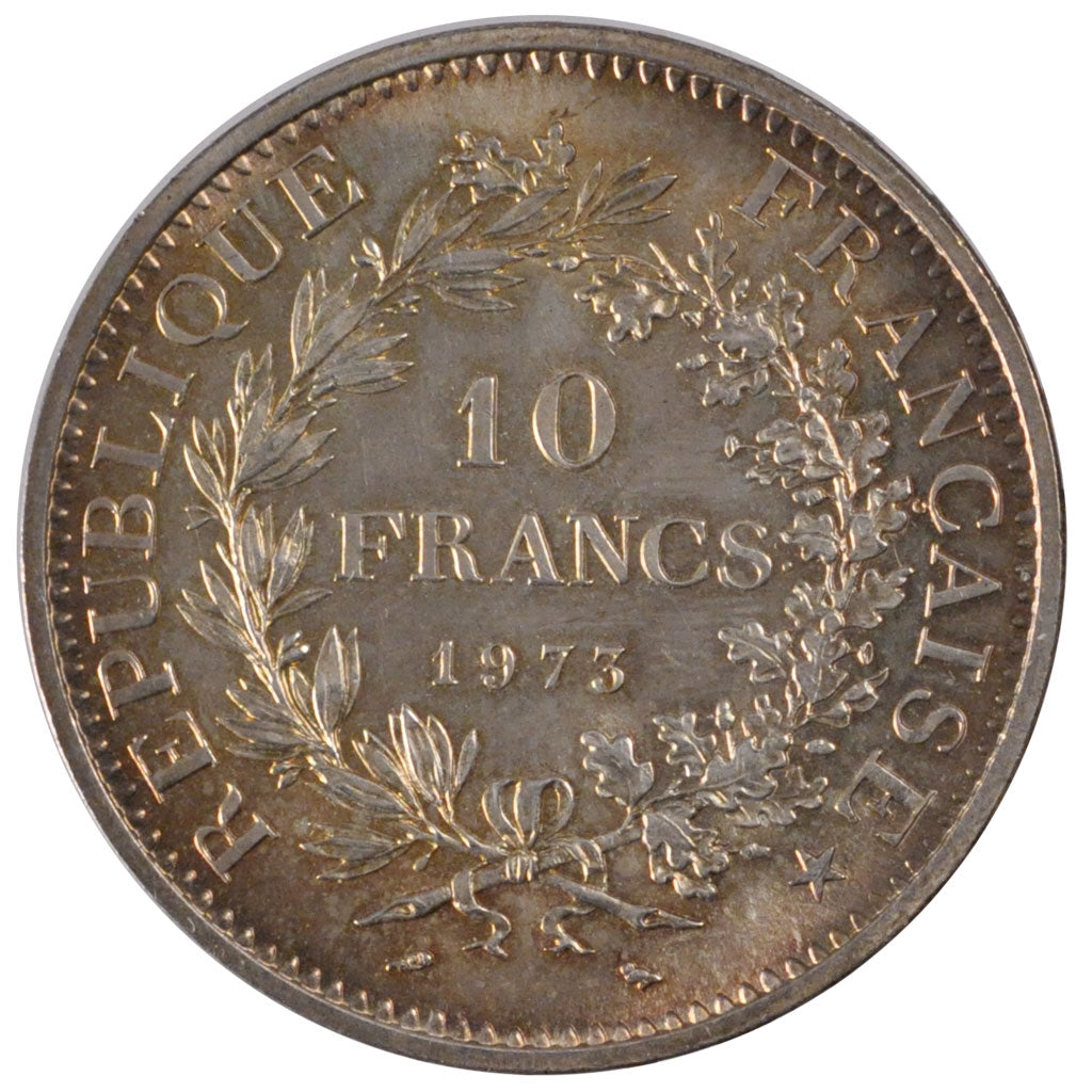 FRANCE, Hercule, 10 Francs, 1973, Paris, KM #932, MS(60-62), Silver, 37,...