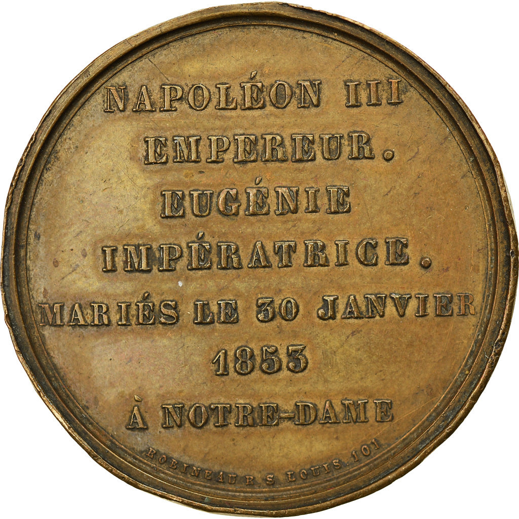 France, Jeton, Mariage de Napoléon III et Eugénie à Notre Dame, History