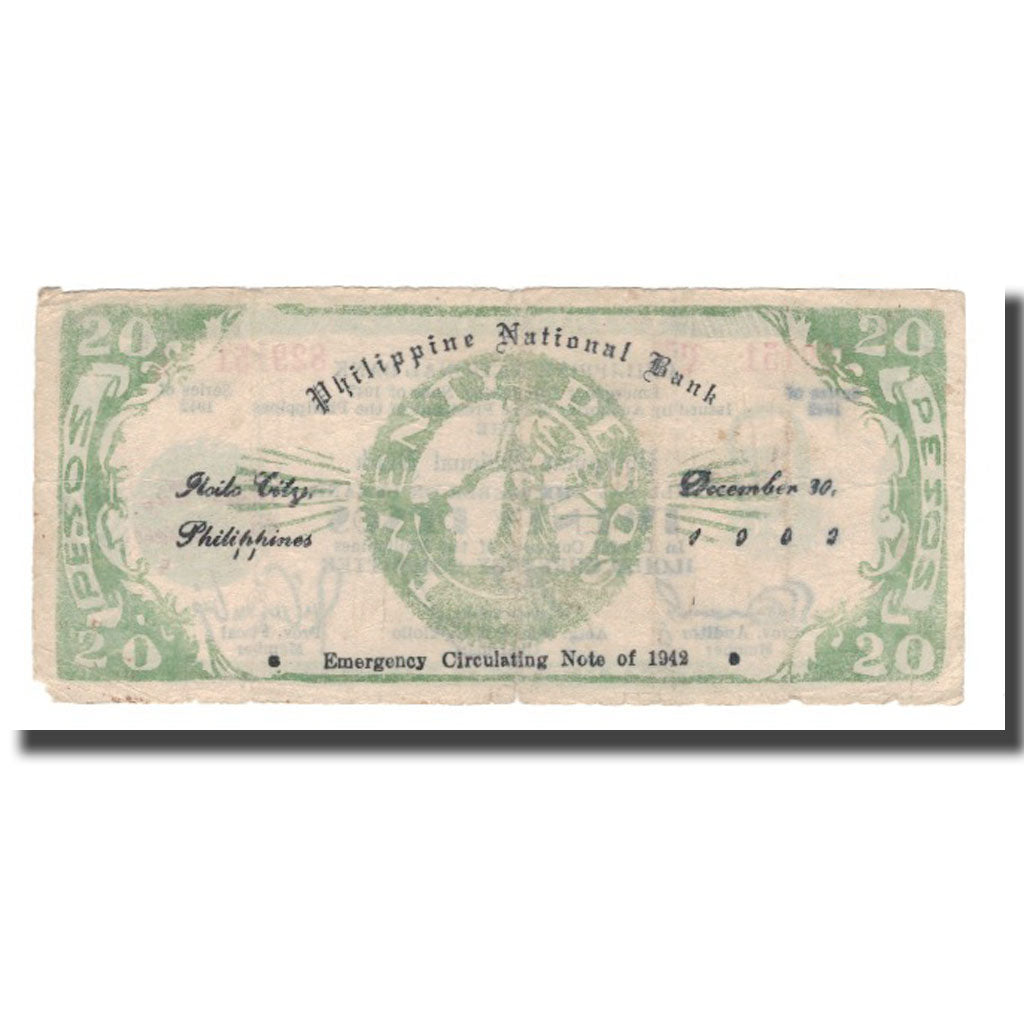 Biljet, Fillipijnen, 20 Pesos, 1942, KM:S318a, TB+