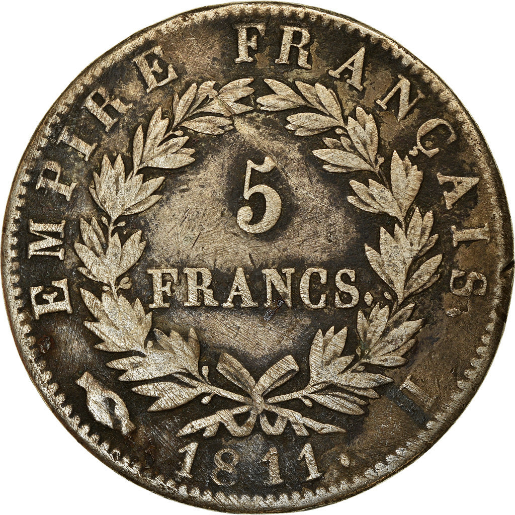 Coin, France, Napoléon I, 5 Francs, 1811, Limoges, VF(20-25), Silver, KM:694.7