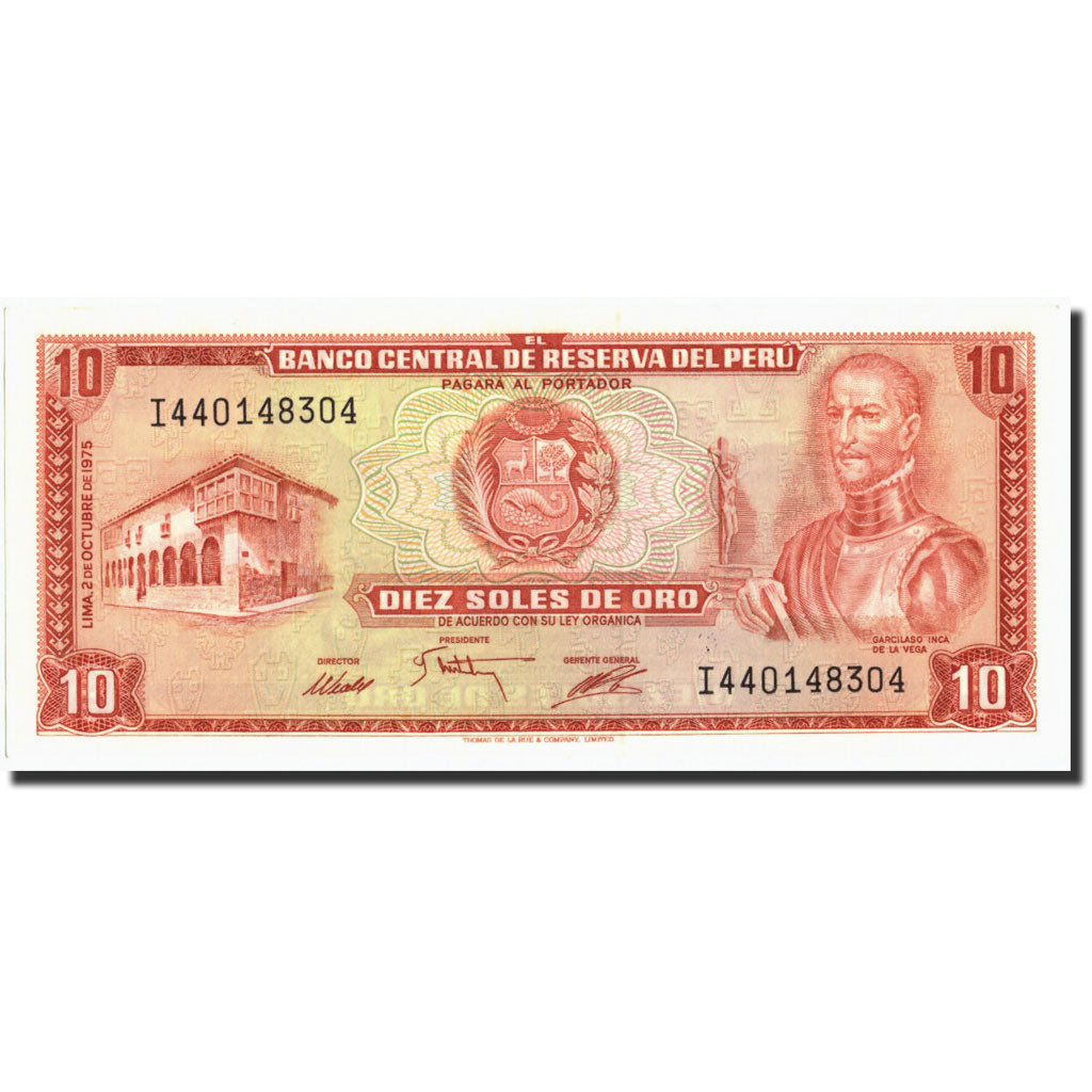 Banknot, Peru, 10 Soles De Oro, 1975, 1975-10-02, KM:106, AU(55-58)