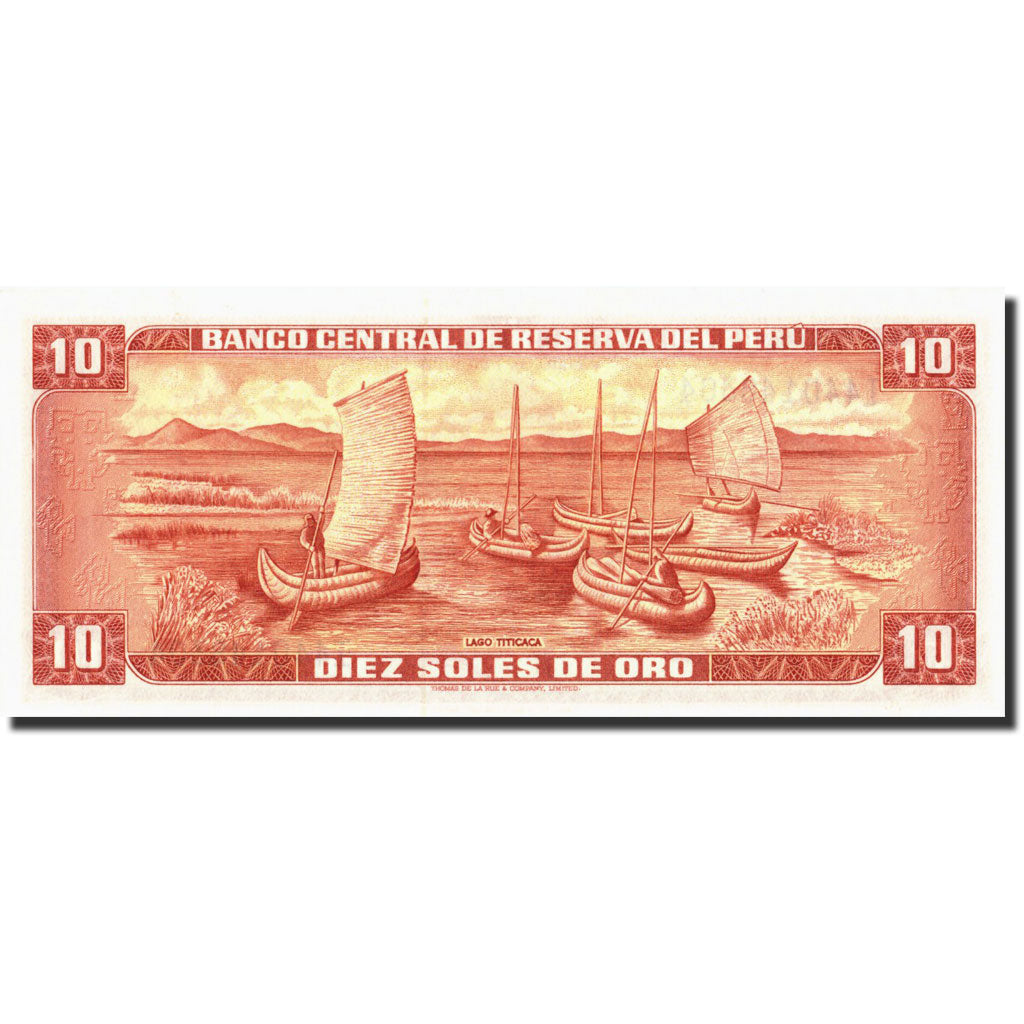 Banknot, Peru, 10 Soles De Oro, 1975, 1975-10-02, KM:106, AU(55-58)