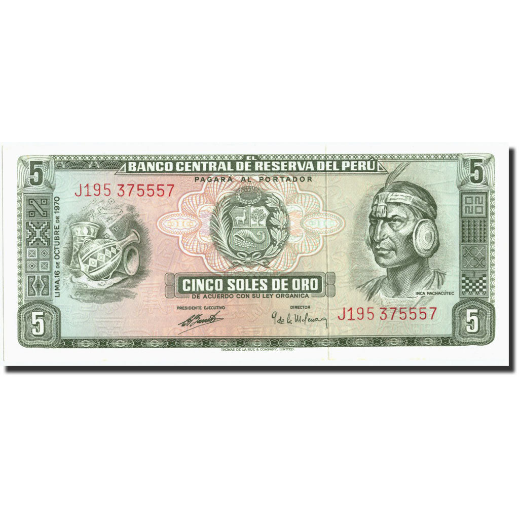 Geldschein, Peru, 5 Soles De Oro, 1970, 1970-10-16, KM:99b, VZ
