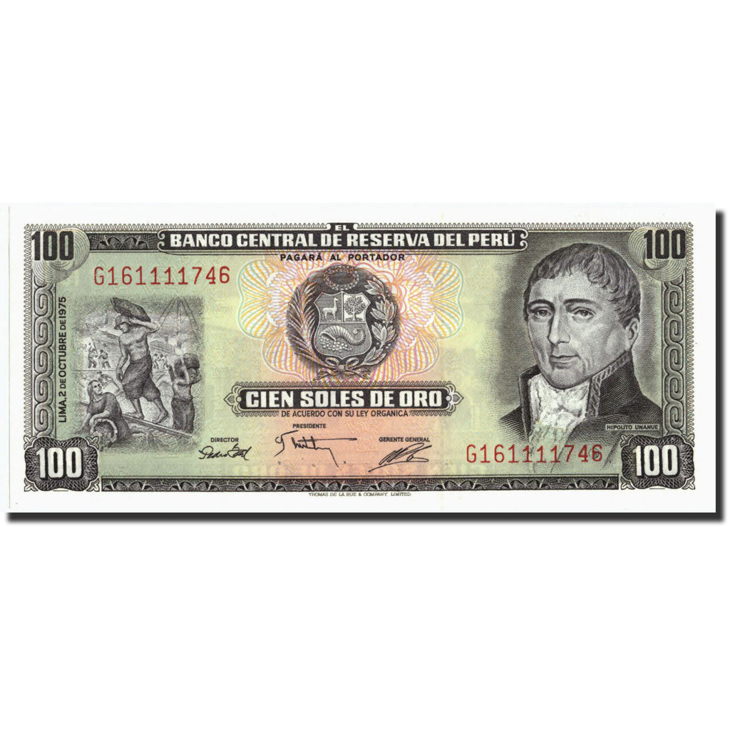 Banconote, Perù, 100 Soles De Oro, 1975, KM:108, 1975-10-02, FDS