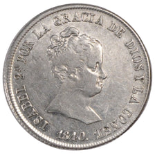 SPAIN, 4 Reales, 1840, Seville, KM #519.3, EF(40-45), Silver, 5.83