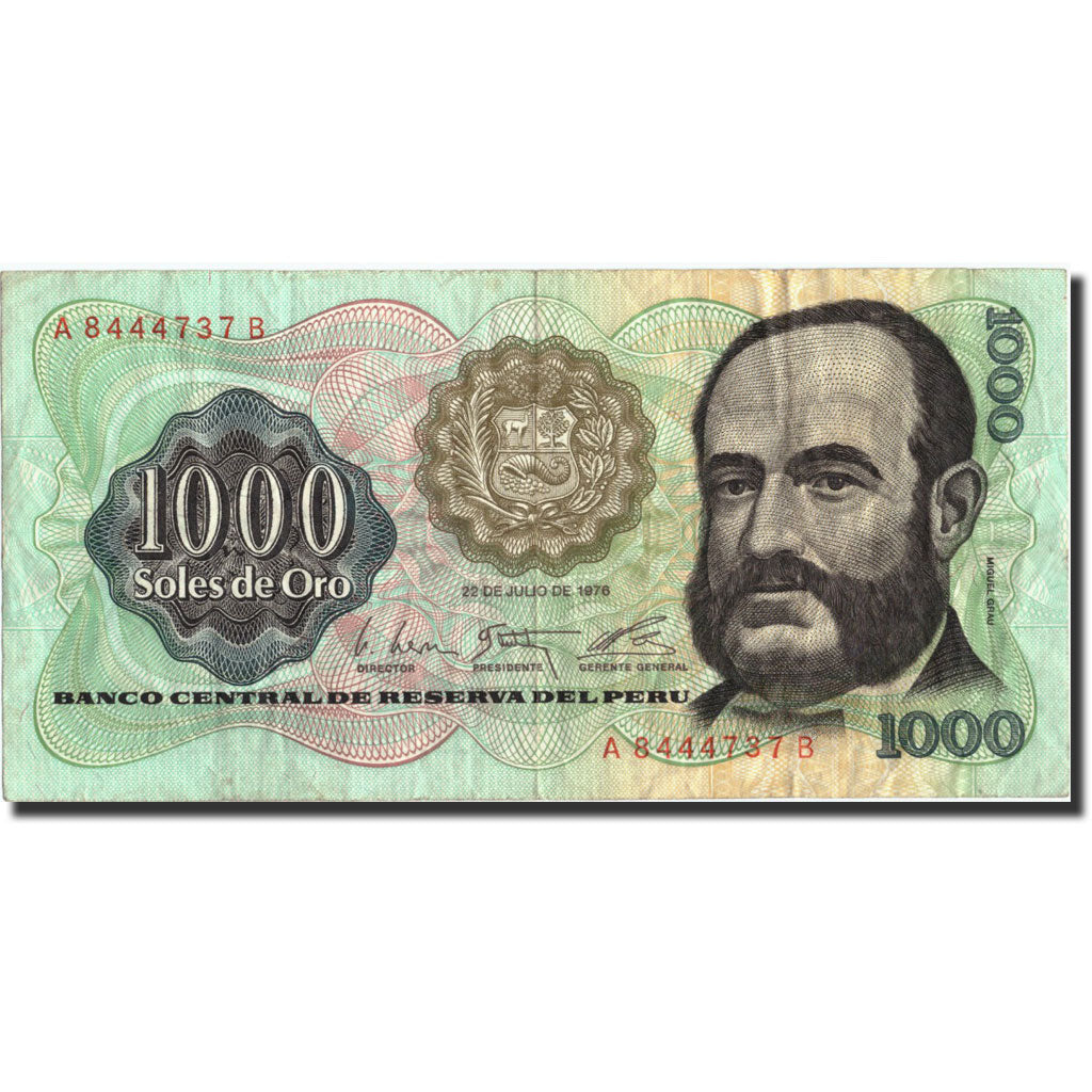 Geldschein, Peru, 1000 Soles De Oro, 1976, 1976-07-22, KM:116, S