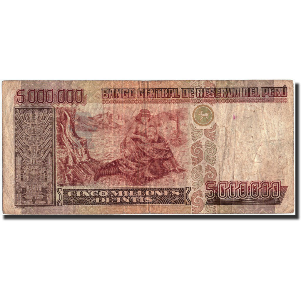 Perù, 5,000,000 Intis, 1990, 1990-01-05, KM:149, MB+