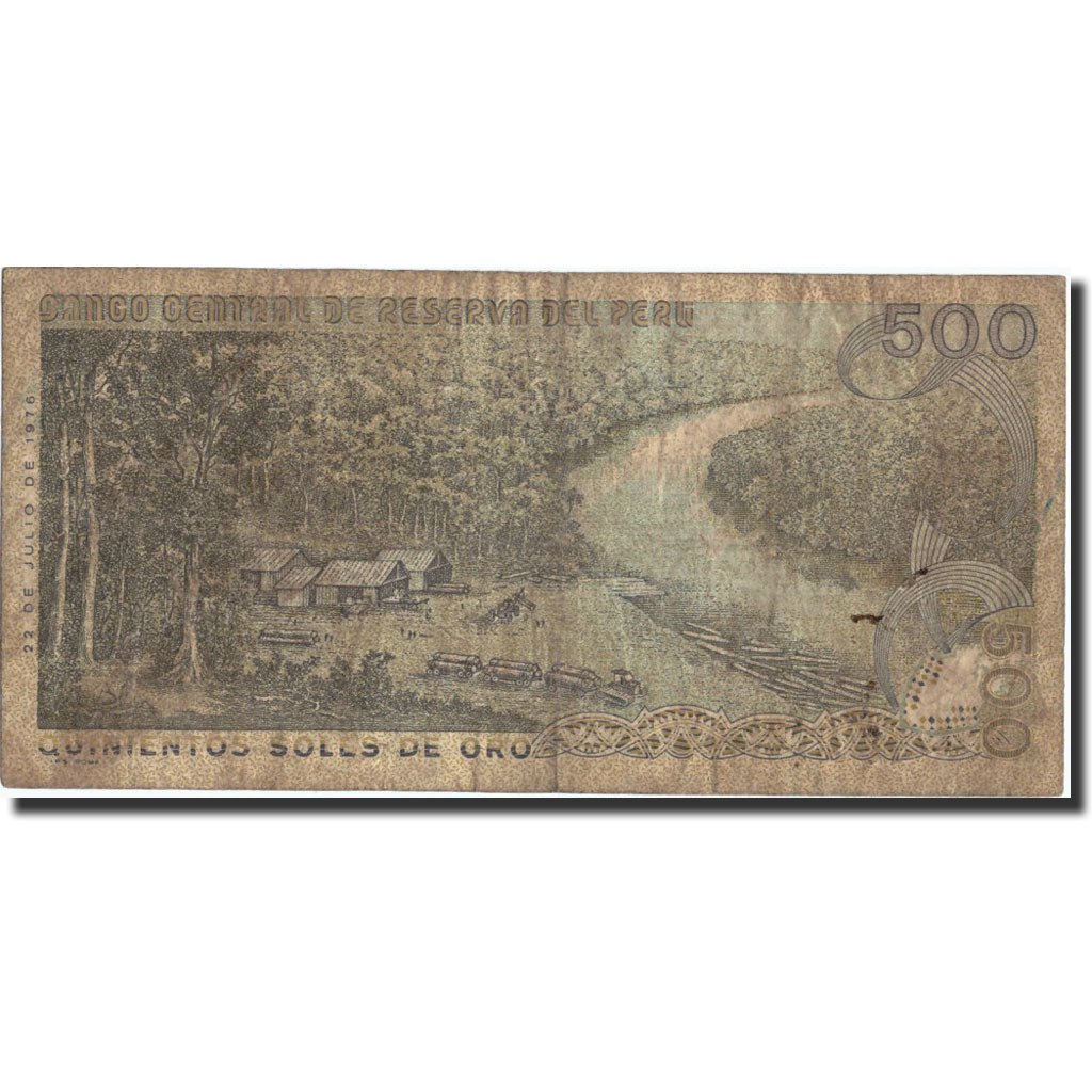 Banknot, Peru, 500 Soles De Oro, 1976, 1976-07-22, KM:115, VG(8-10)