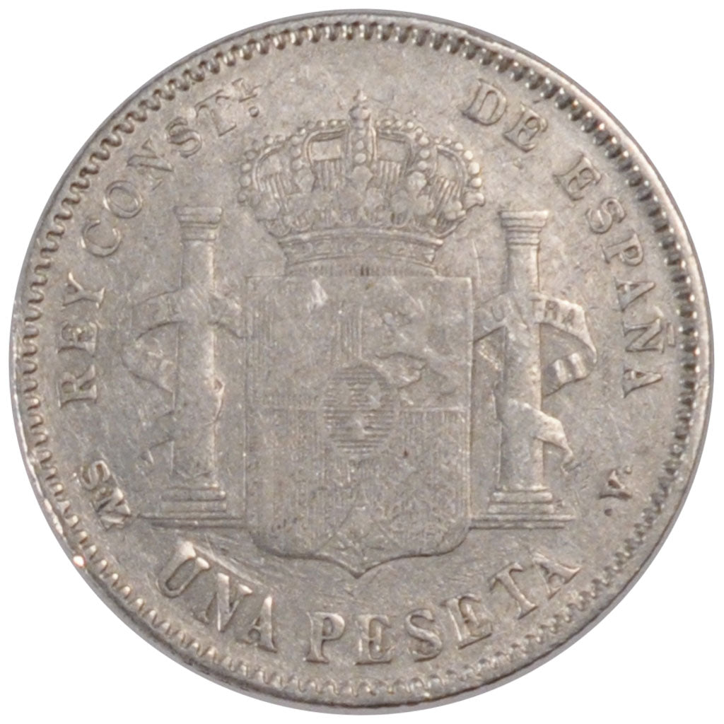 Spagna, Alfonso XIII, Peseta, 1900, MB+, Argento, KM:706