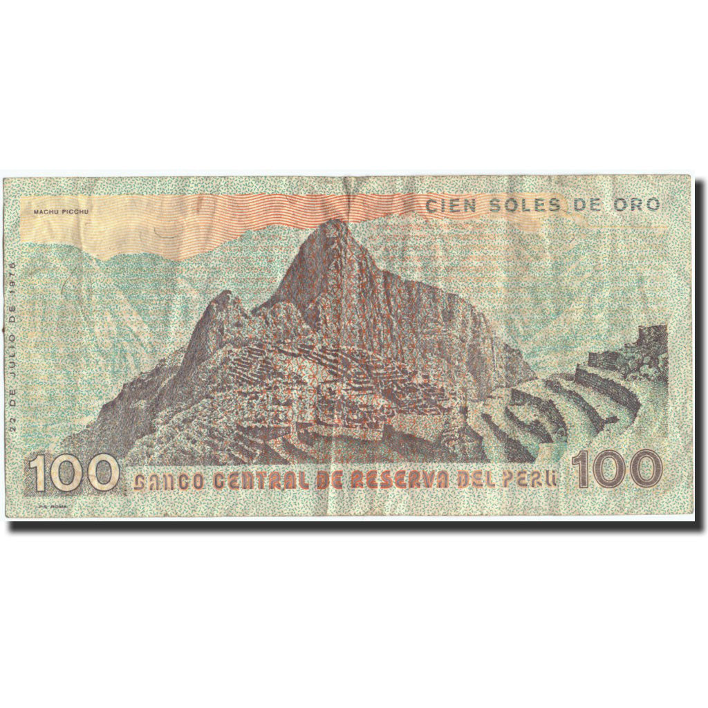 Geldschein, Peru, 100 Soles De Oro, 1976, 1976-07-22, KM:114, SS+