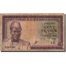 Billet, Guinea, 100 Francs, 1960, 1960-03-01, KM:13a, TB