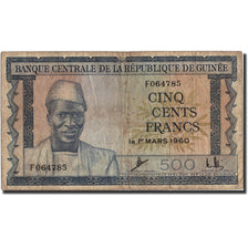 Banknote, Guinea, 500 Francs, 1960, 1960-03-01, KM:14A, VF(20-25)