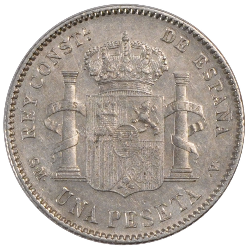 SPAIN, Peseta, 1903, KM #721, AU(55-58), Silver, 4.97