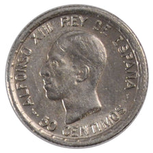 SPAIN, 50 Centimos, 1926, KM #741, AU(55-58), Silver, 2.46