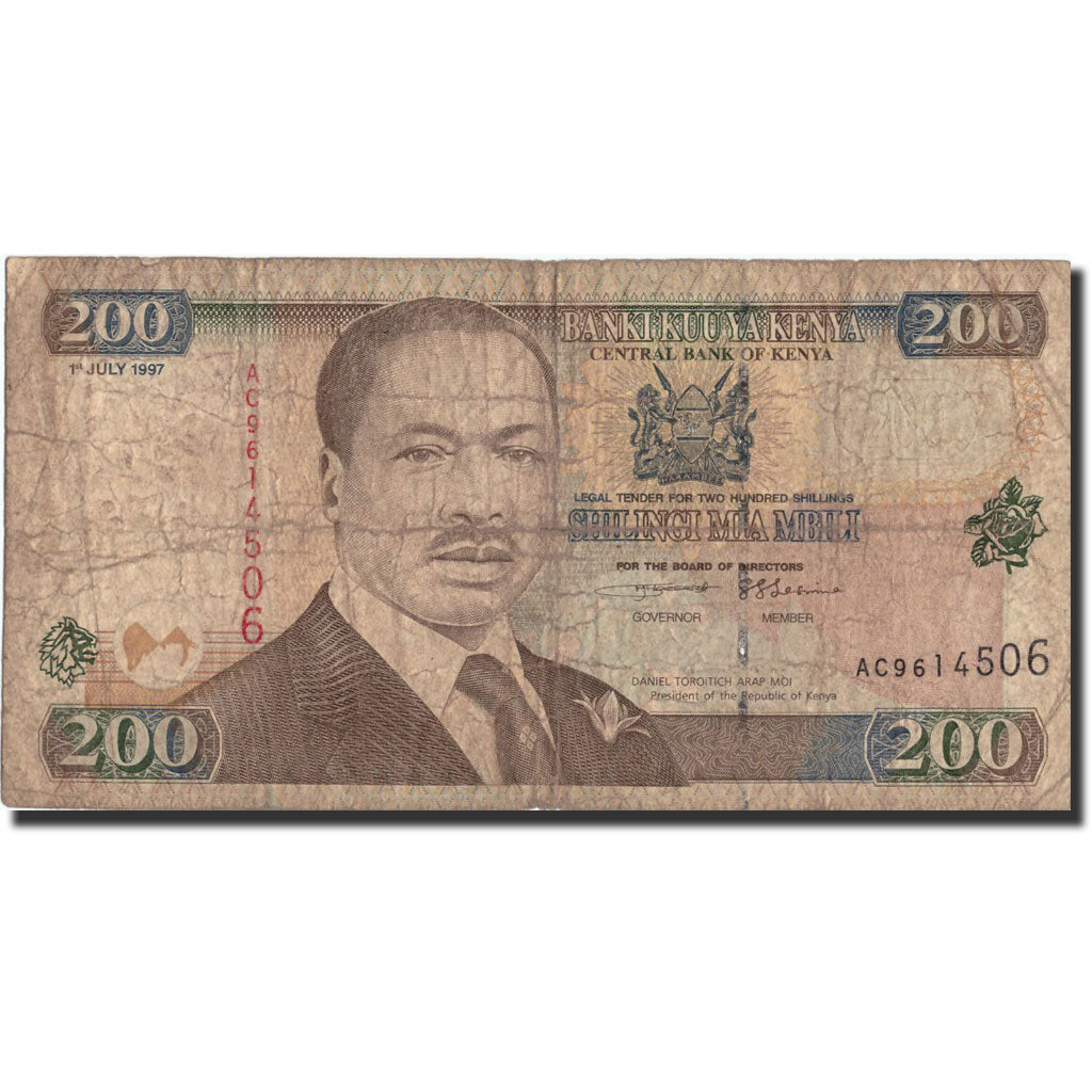 Banconote, Kenya, 200 Shillings, 1997, KM:38b, 1997-07-01, B
