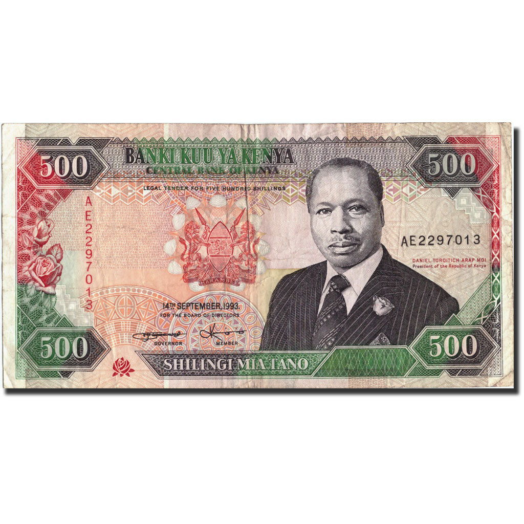 Banknote, Kenya, 500 Shillings, 1993, 1993-09-14, KM:30f, VF(30-35)