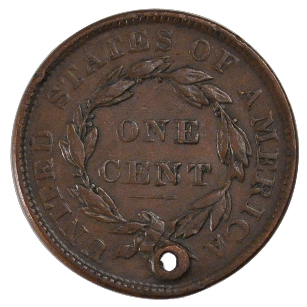UNITED STATES, Coronet Cent, Cent, 1836, U.S. Mint, KM #45, EF(40-45), Copper,..