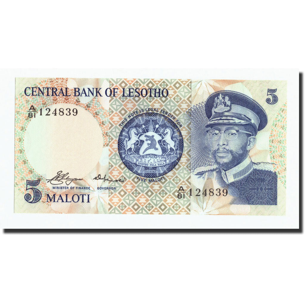Billet, Lesotho, 5 Maloti, 1981, 1981, KM:5a, NEUF