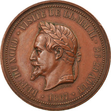 France, Medal, Napoléon III, Visite de la Chambre de Commerce de Lille, 1867
