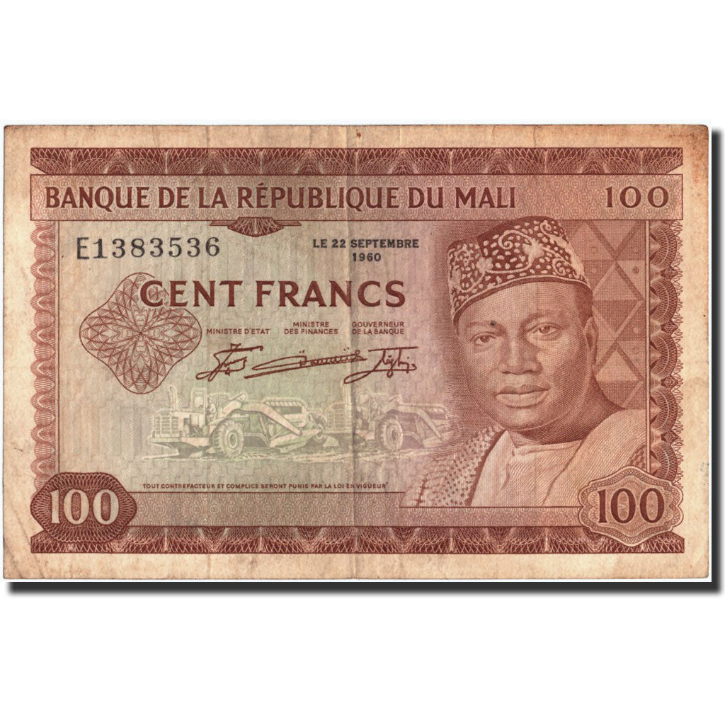 Banconote, Mali, 100 Francs, 1960, 1960-09-22, KM:7a, MB+