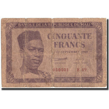 Banknot, Mali, 50 Francs, 1960, 1960-09-22, KM:1, VG(8-10)