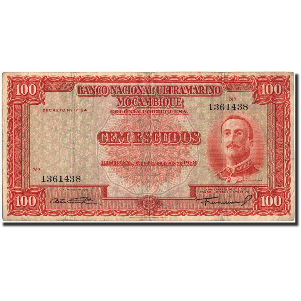Mosambik, 100 Escudos, 1950, 1950-02-09, KM:103, S