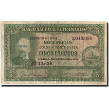 Billet, Mozambique, 5 Escudos, 1945, 1945-11-29, KM:94, TB