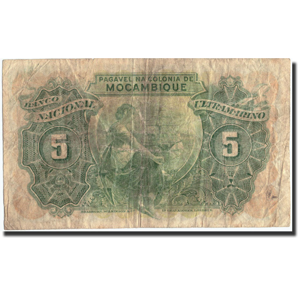 Banconote, Mozambico, 5 Escudos, 1945, KM:94, 1945-11-29, MB
