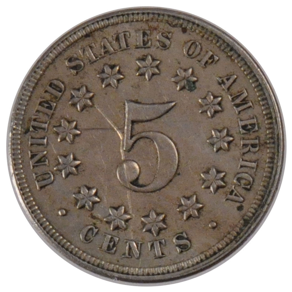UNITED STATES, Shield Nickel, 5 Cents, 1867, U.S. Mint, KM #97, EF(40-45),...