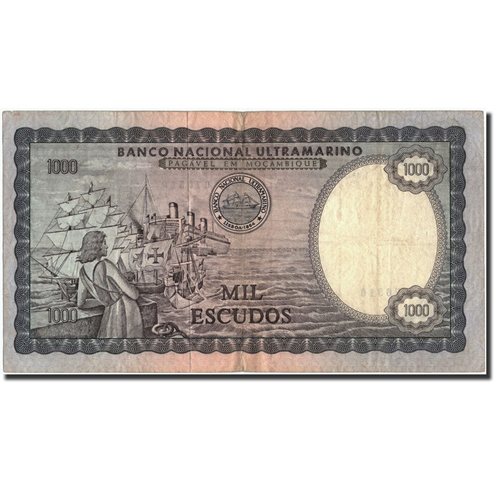 Biljet, Mozambique, 1000 Escudos, 1972, 1972-05-16, KM:112a, TTB