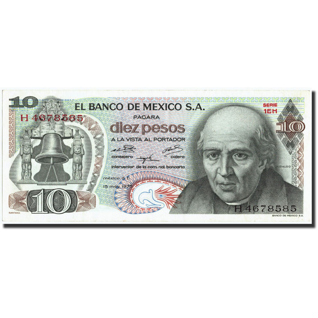 Banknote, Mexico, 10 Pesos, 1975, 1975-05-15, KM:63h, AU(55-58)