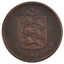 GUERNSEY, 4 Doubles, 1830, Guernesey, KM #2, VF(30-35), Copper, 10.02