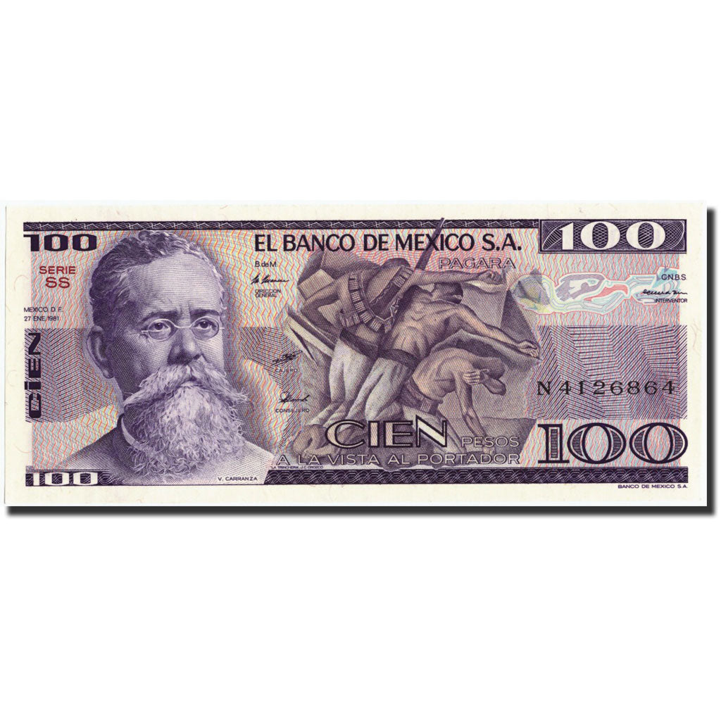 Banknote, Mexico, 100 Pesos, 1981, 1981-01-27, KM:74a, UNC(65-70)