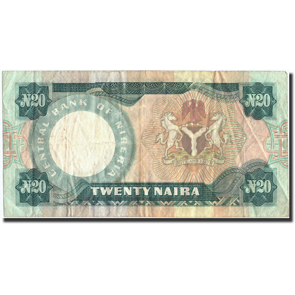 Biljet, Nigeria, 20 Naira, 1984, 1984, KM:26b, TTB